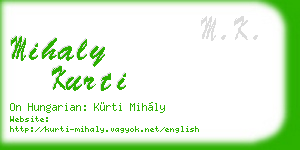 mihaly kurti business card
